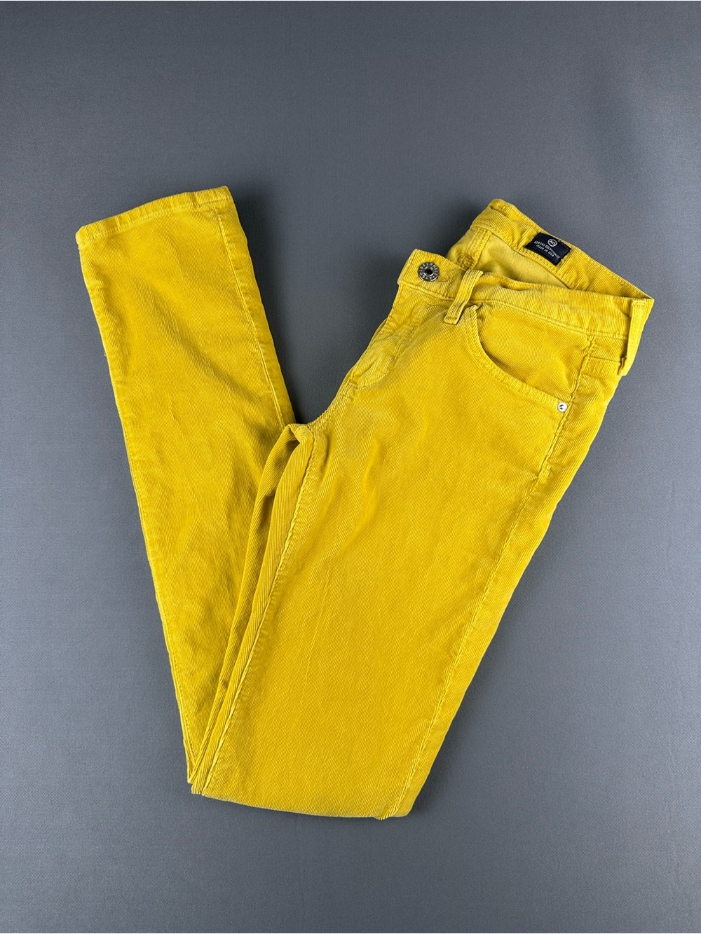 Ag Adriano Goldschmied Slim Fit Yellow Corduroy Jeans - Women’s 26 - Made in USA
